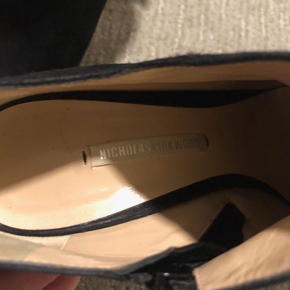 Suede Platform Booties with Ruffles - Picture 6 of 8